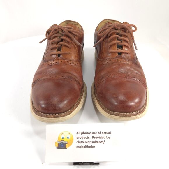 Cole Haan Lunargrand Leather Lace Up Shoe Mens Size 8.5 C12611 Brown White - Picture 2 of 9